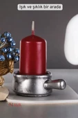 Fonnava Şamdan Mumluk Dekoratif Mumluk Tealight Mumluk Gümüş Eskitme Renk Model 24 thumbnail 3