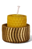 Evene Altın Mumluk Şamdan Tealight Mum Uyumlu Tekerlek Model - 1