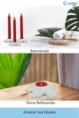 Evene Beyaz Mumluk Şamdan Tealight Ve Ince Mum Uyumlu Kaplumbağa Model - 4