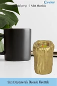 Evene Dekoratif Mumluk Tealight Mumluk Şamdan Mumluk 3 Lü Şamdan Model 29 - 3