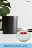 Evene Beyaz Mumluk Şamdan Tealight Mum Uyumlu Elmas Çizgili Model thumbnail 5