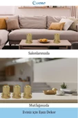 Evene Dekoratif Mumluk Tealight Mumluk Şamdan Mumluk 3 Lü Şamdan Model 39 thumbnail 4
