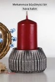 Fonnava Şamdan Mumluk Dekoratif Mumluk Tealight Mumluk Gümüş Eskitme Renk Model 38 - 2