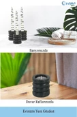 Evene Siyah Mumluk Şamdan Tealight Ve Ince Mum Uyumlu Spiral Model - 4