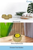 Evene Dekoratif Mumluk Tealight Mumluk Şamdan Mumluk 3 Lü Şamdan Model 38 thumbnail 5