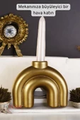 Fonnava Şamdan Mumluk Dekoratif Mumluk Tealight Mumluk Altın Eskitme Renk Model 43 thumbnail 3
