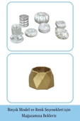 Evene Gümüş Mumluk Şamdan Tealight Mum Uyumlu Poly Küçük 1 Model - 6