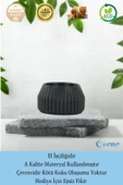 Evene Siyah Mumluk Şamdan Tealight Mum Uyumlu Çizgili Model - 8
