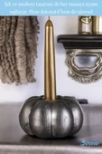 Evene Gümüş Eskitme Mumluk Şamdan Tealight Ve Ince Mum Uyumlu Kabak Model - 3