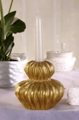 Fonnava Şamdan Mumluk Dekoratif Mumluk Tealight Mumluk Altın Eskitme Renk Model 19 thumbnail 1