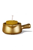 Evene Altın Mumluk Şamdan Tealight Mum Uyumlu Mini Tava Model - 1