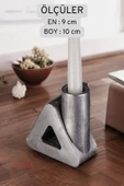 Fonnava Şamdan Mumluk Dekoratif Mumluk Tealight Mumluk Gümüş Eskitme Renk Model 6 thumbnail 4