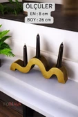 Fonnava Şamdan Mumluk Dekoratif Mumluk Tealight Mumluk Altın Eskitme Renk Model 13 thumbnail 5