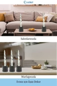 Evene Siyah Mumluk Şamdan Tealight Ve Ince Mum Uyumlu Spiral Model - 3