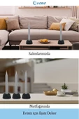 Evene Siyah Mumluk Şamdan Tealight Ve Ince Mum Uyumlu Ejderha Yumurtası Model - 3