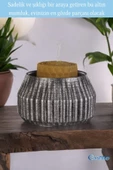 Evene Gümüş Eskitme Mumluk Şamdan Tealight Mum Uyumlu Çizgili Model - 4
