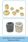 Evene Dekoratif Mumluk Tealight Mumluk Şamdan Mumluk 3 Lü Şamdan Model 30 - 6