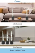 Evene Dekoratif Mumluk Tealight Mumluk Şamdan Mumluk 3 Lü Şamdan Model 27 thumbnail 4
