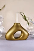 Fonnava Şamdan Mumluk Dekoratif Mumluk Tealight Mumluk Altın Eskitme Renk Model 46 - 1