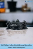 Evene Küllük Siyah Kül Tablası Dekoratif Küllük 4 Adet Model 7 thumbnail 3
