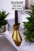 Fonnava Şamdan Mumluk Dekoratif Mumluk Tealight Mumluk Altın Eskitme Renk Model 22 - 5