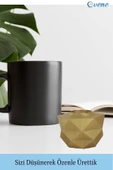 Evene Altın Mumluk Şamdan Tealight Ve Ince Mum Uyumlu Prizma Model thumbnail 5