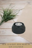 Stein Kohle Şamdanlık Dekoratif Şamdan Mumluk Tealight Mumluk Model 38 - 7
