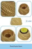 Evene Dekoratif Mumluk Tealight Mumluk Şamdan Mumluk 3 Lü Şamdan Model 40 - 7