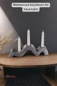 Fonnava Şamdan Mumluk Dekoratif Mumluk Tealight Mumluk Gümüş Eskitme Renk Model 13 - 2