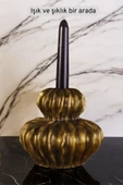 Fonnava Şamdan Mumluk Dekoratif Mumluk Tealight Mumluk Altın Eskitme Renk Model 19 thumbnail 3