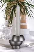 Fonnava Şamdan Mumluk Dekoratif Mumluk Tealight Mumluk Gümüş Eskitme Renk Model 25 - 1