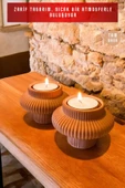 tambana Dekoratif Mumluk Set Şamdan El Yapımı Terracotta Model 44 - 4