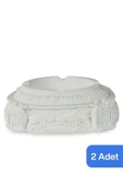Evene Küllük Beyaz Kül Tablası Dekoratif Küllük 2 Adet Model 2 - 1