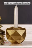 Fonnava Şamdan Mumluk Dekoratif Mumluk Tealight Mumluk Altın Eskitme Renk Model 45 - 4