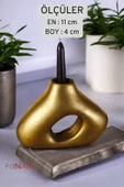 Fonnava Şamdan Mumluk Dekoratif Mumluk Tealight Mumluk Altın Eskitme Renk Model 46 - 5