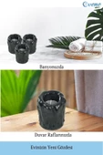 Evene Siyah Mumluk Şamdan Tealight Mum Uyumlu Orta Erimiş Mum Model - 4