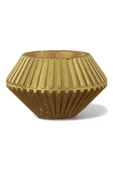 Evene Altın Mumluk Şamdan Tealight Mum Uyumlu Elmas Çizgili Model - 1