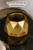 Fonnava Şamdan Mumluk Dekoratif Mumluk Tealight Mumluk Altın Eskitme Renk Model 35 - 4