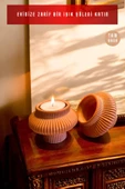tambana Dekoratif Mumluk Set Şamdan El Yapımı Terracotta Model 44 - 2