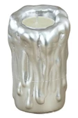 Evene Gümüş Mumluk Şamdan Tealight Mum Uyumlu Büyük Erimiş Mum Model - 1