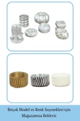 Evene Gümüş Mumluk Şamdan Tealight Mum Uyumlu Tekerlek Model - 6