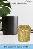 Evene Dekoratif Mumluk Tealight Mumluk Şamdan Mumluk 3 Lü Şamdan Model 30 - 3