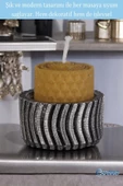 Evene Gümüş Eskitme Mumluk Şamdan Tealight Mum Uyumlu Tekerlek Model thumbnail 3