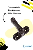 Evene Koyu Kahverengi Pencere Emniyet Kilidi Çocuk Hırsız Kilidi Çekmeli Metal Kilit thumbnail 3