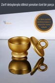 Viselia Takı Kutusu Takı Organizer Kapaklı Kutu Takı Düzenleyici Altın Renk Model 7 - 5
