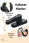 Viselia Pencere Kilidi Pimapen Kilidi Pencere Çocuk Kilidi Pencere Emniyet Kilidi Siyah 8 Adet thumbnail 7