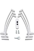 Evene Beyaz Pencere Kilidi 6 Adet Halatlı Çocuk Güvenlik Emniyet Hırsız Pimapen Pvc Kapı Bebek Kilit thumbnail 1