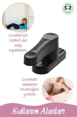 Pandogo Pencere Kilidi 10 Adet Kapı Ve Pencere Emniyet Aparatı Güvenlik Ürünü Kilit Siyah thumbnail 6
