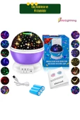 StarLightning Yıldızlı Gece Lambası Çocuk Masa Lambası Dekoratif Lamba Mor - 2