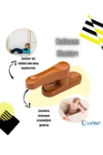 Evene Açık Kahverengi Pencere Emniyet Kilidi 2 Adet Çocuk Hırsız Kilidi Çekmeli Metal Kilit thumbnail 5